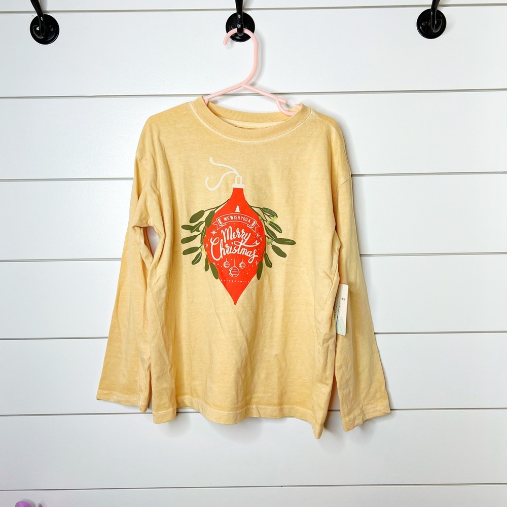 Cream Long Sleeve Holiday Tee